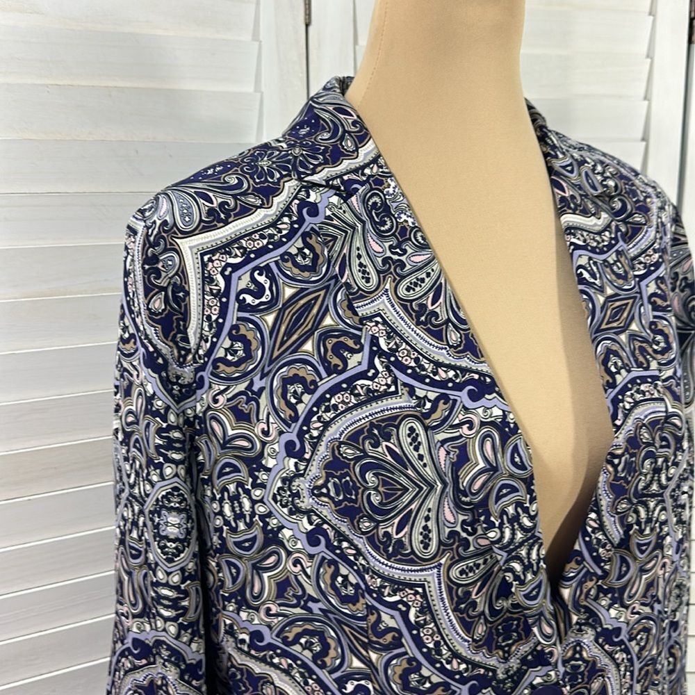Chico's Purple Paisley Open-Front Blazer Jacket - Picture 8 of 16